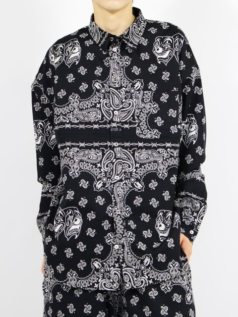 【26SS】コットン バンダナ シャツ ジャケット / COTTON BANDANA SHIRT JKT / ブラック