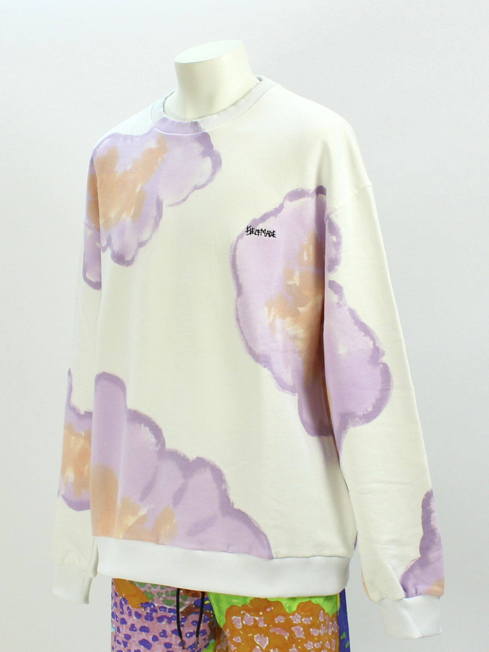 ランダムペイント スウェット / WATERCOLOR PAINT SWEAT  SHIRT / ホワイト × マルチ