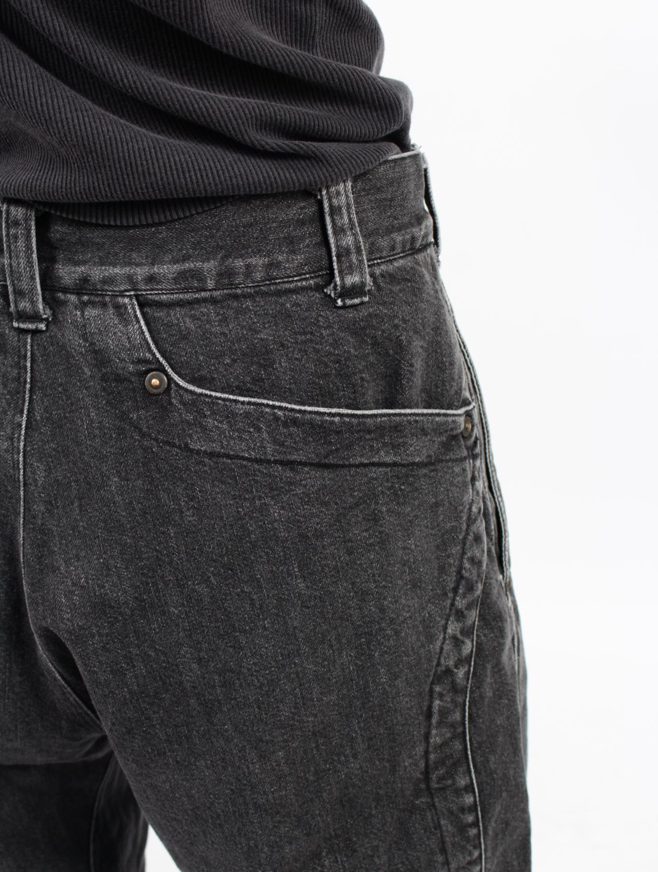 【25SS】ウォッシュ デニム パンツ / BANYONGJIU PANTS / ウォッシュブラック