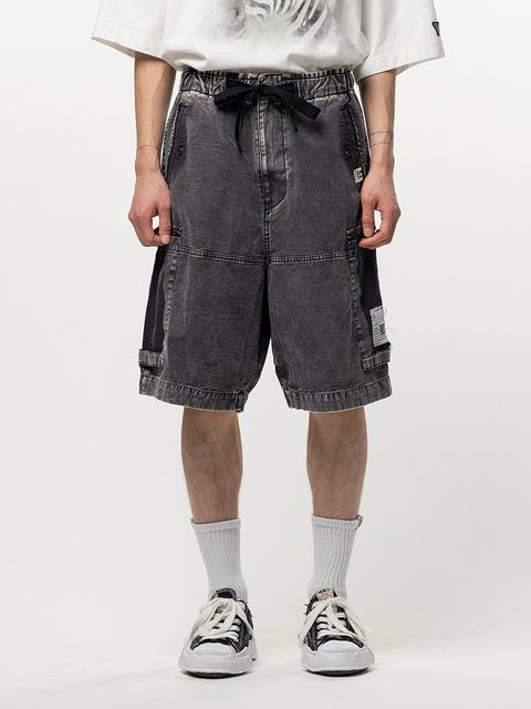 【26SS】ダメージ カーゴ ショートパンツ / DAMAGED CARGO SHORT PANTS / ブラック