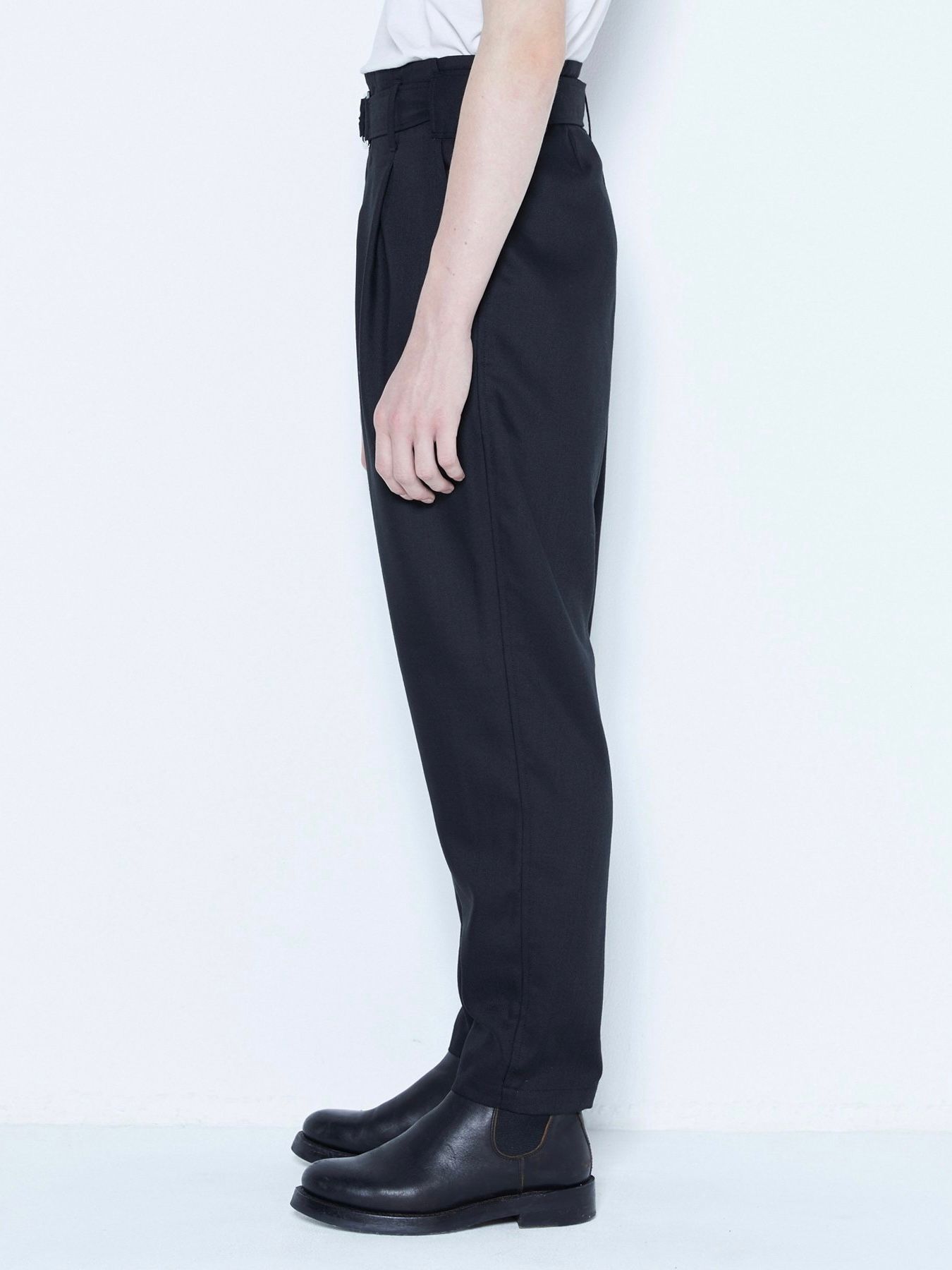 アジャスターベルト ハイウエスト スラックス / H.W TROUSERS "P.W" / ブラック
