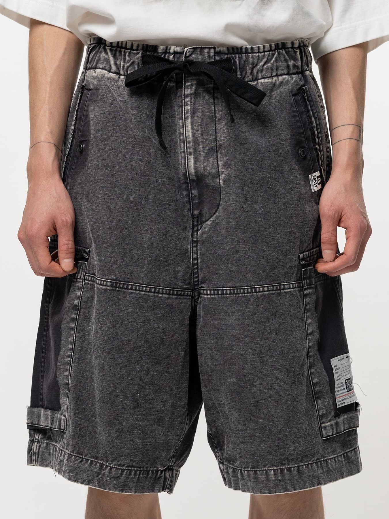 【26SS】ダメージ カーゴ ショートパンツ / DAMAGED CARGO SHORT PANTS / ブラック