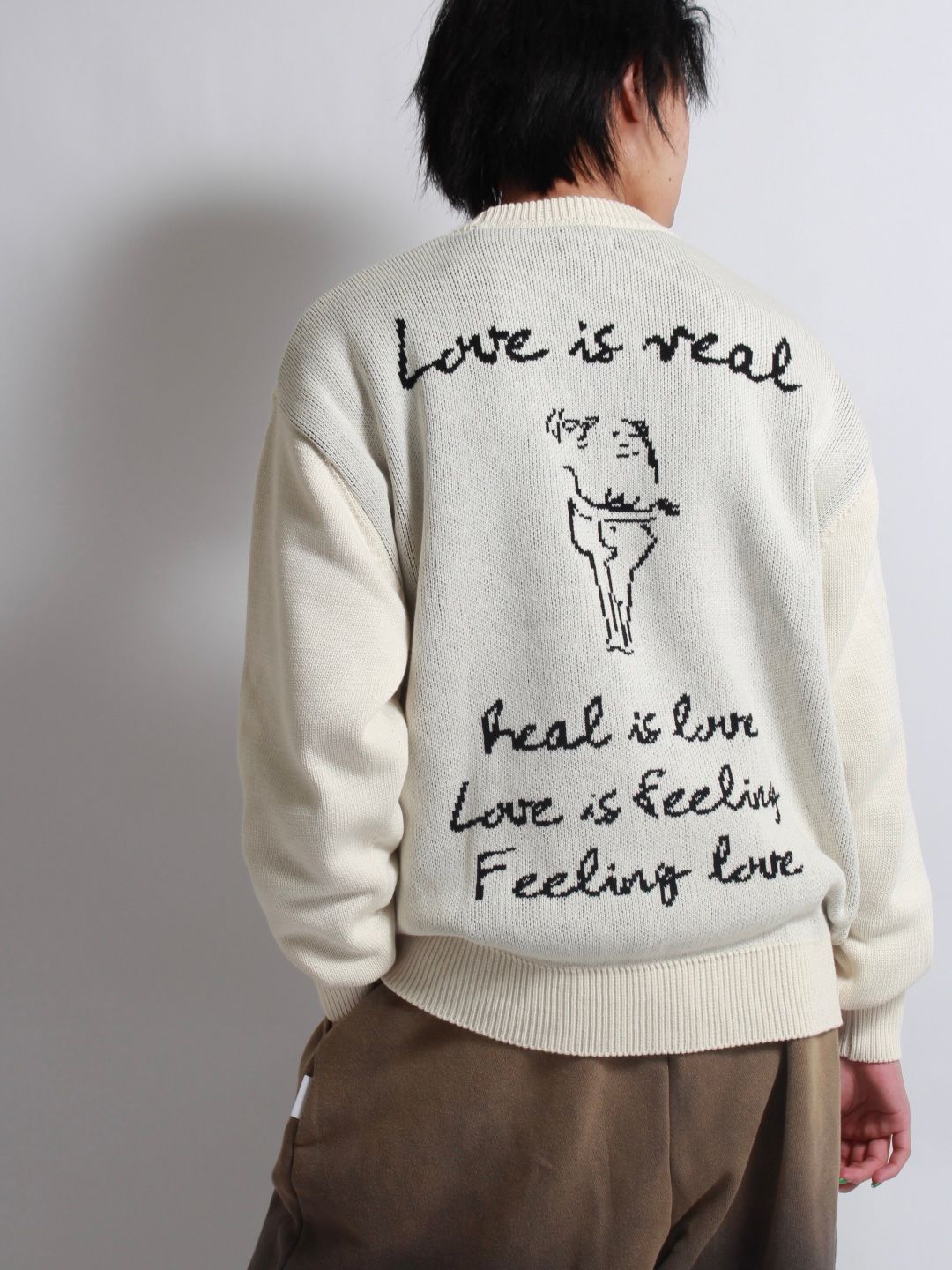 【25SS】ラブ イズ リアル コットン ニット セーター  / LOVE IS REAL KNIT / ホワイト