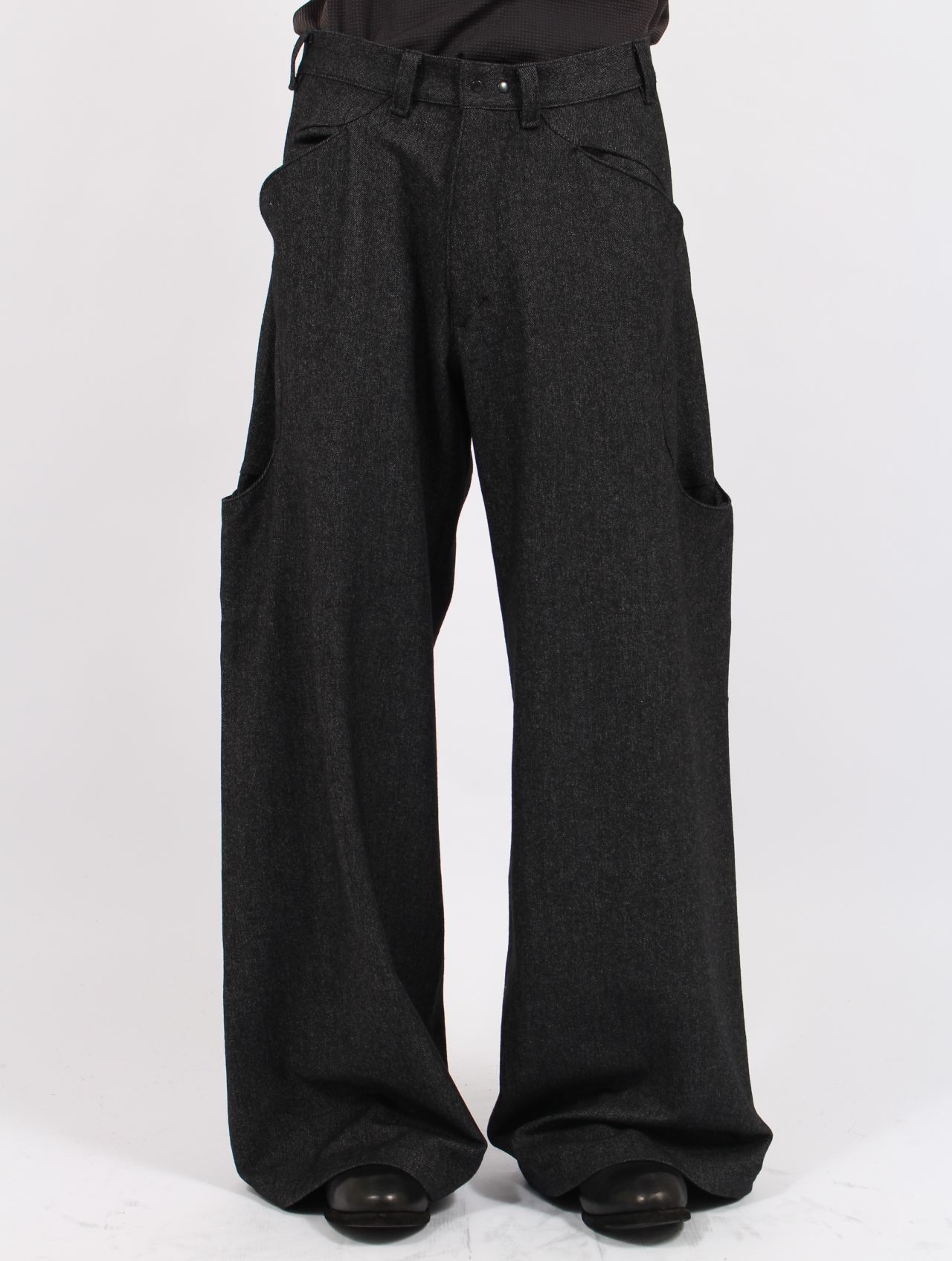 【25AW】6ポケット ウール カシミヤ トラウザーズ / 6 Pocket Sub Ong Wool Trousers / ブラック