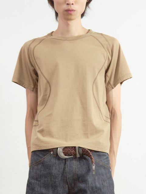 【26SS】 パネルド ハーフスリーブ Tシャツ / PANELLED HALF SLEEVE T-SHIRT / BEIGE (ベージュ)