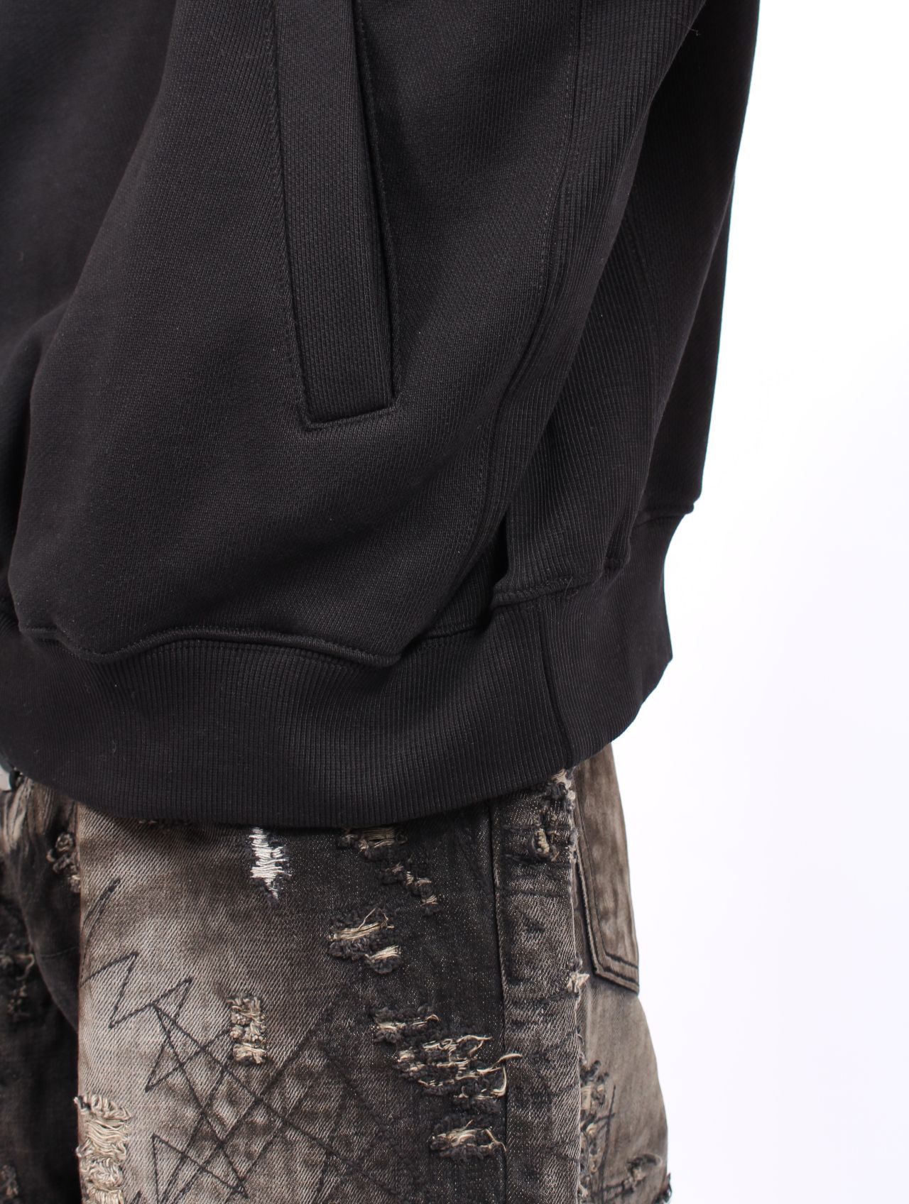 【25AW】レザー フレーム スウェットシャツ / LEATHER FLAME SWEATSHIRT / ブラック