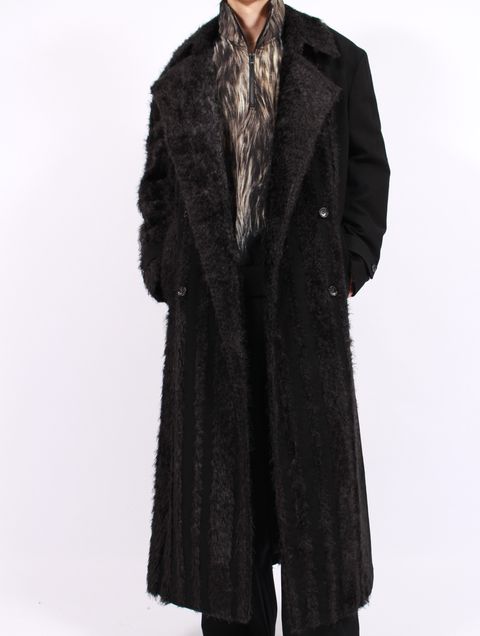 【25AW】ダブル ブレステッド ロングコート / DOUBLE BRESTED COAT / ブラック