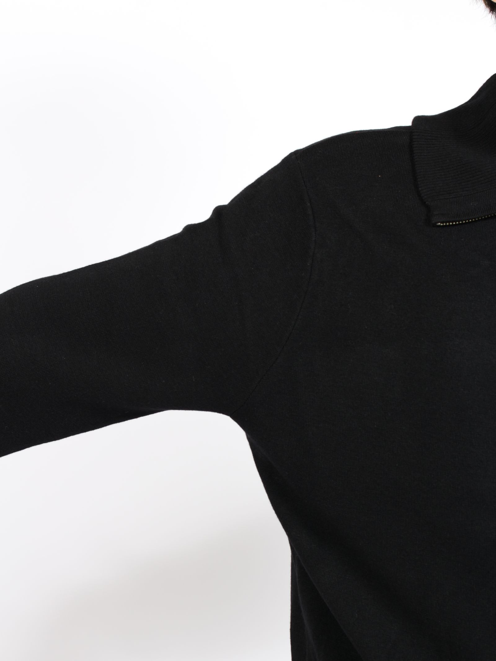 ニット ジップアップ ジャケット / KNIT ZIP UP JACKET / ブラック