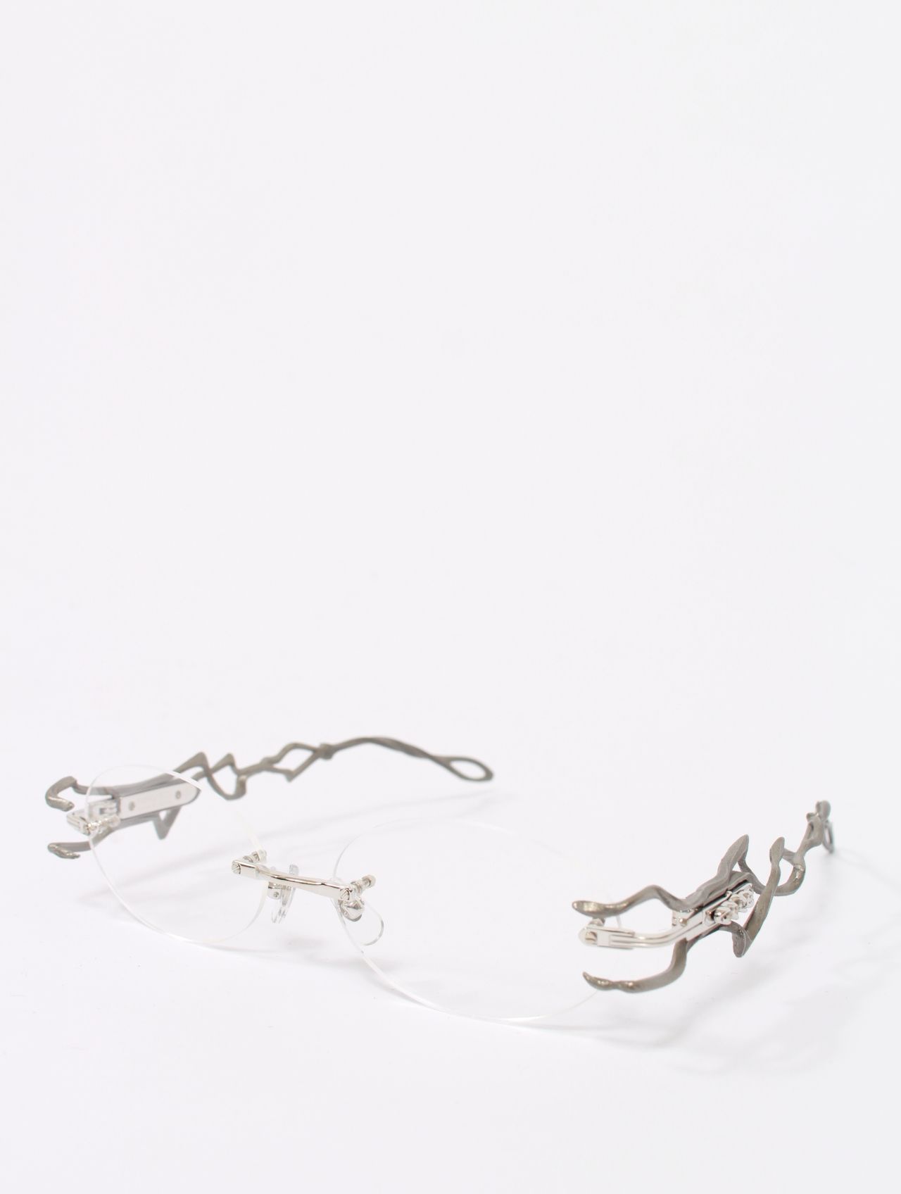 【25AW】世界100本限定生産 NRVSS コラボレーション アイウェア01 リムレス メガネ 眼鏡 ブロリー / xNRVSS EYEWEAR01 'BROLY / シルバー