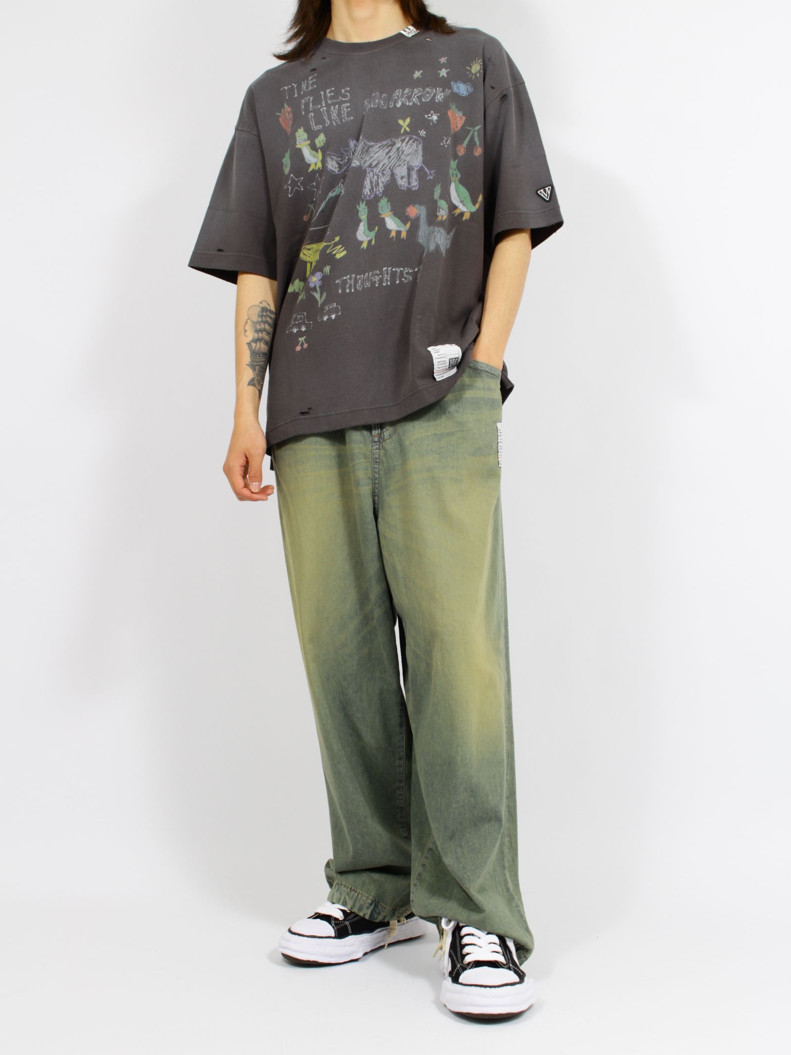 【26SS】キッズ ドゥードゥル Tシャツ  半袖 カットソー / KIDS DOODLE TEE / ブラック