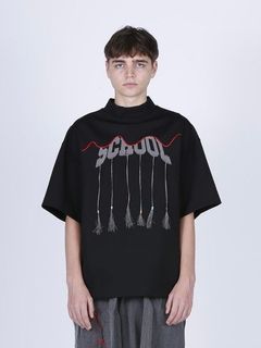 スクール フリンジ Tシャツ / SCHOOL BRAID TEE / ブラック