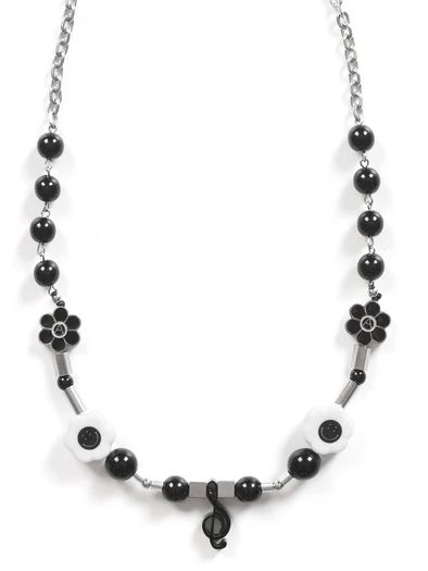 フラワーモチーフ ネックレス / FLOWER ANARCHY NECKLACE x SHANE GONZALES / ブラック × ホワイト