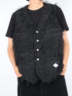 【24AW】5ボタン フリンジ ベスト / 5BUTTONS FRINGE VEST / ブラック