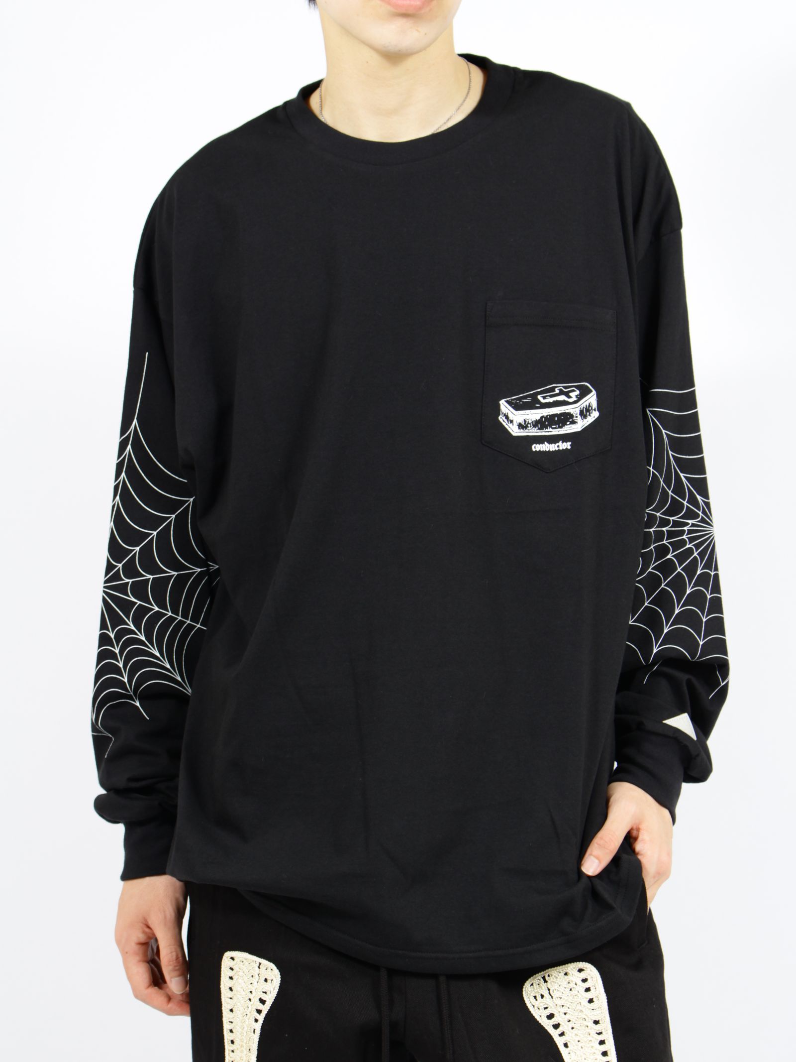【26SS】スパイダー ウェブ ロングスリーブ Tシャツ / SPYDER WEB LONG SLEEVE T-SHIRT / ブラック