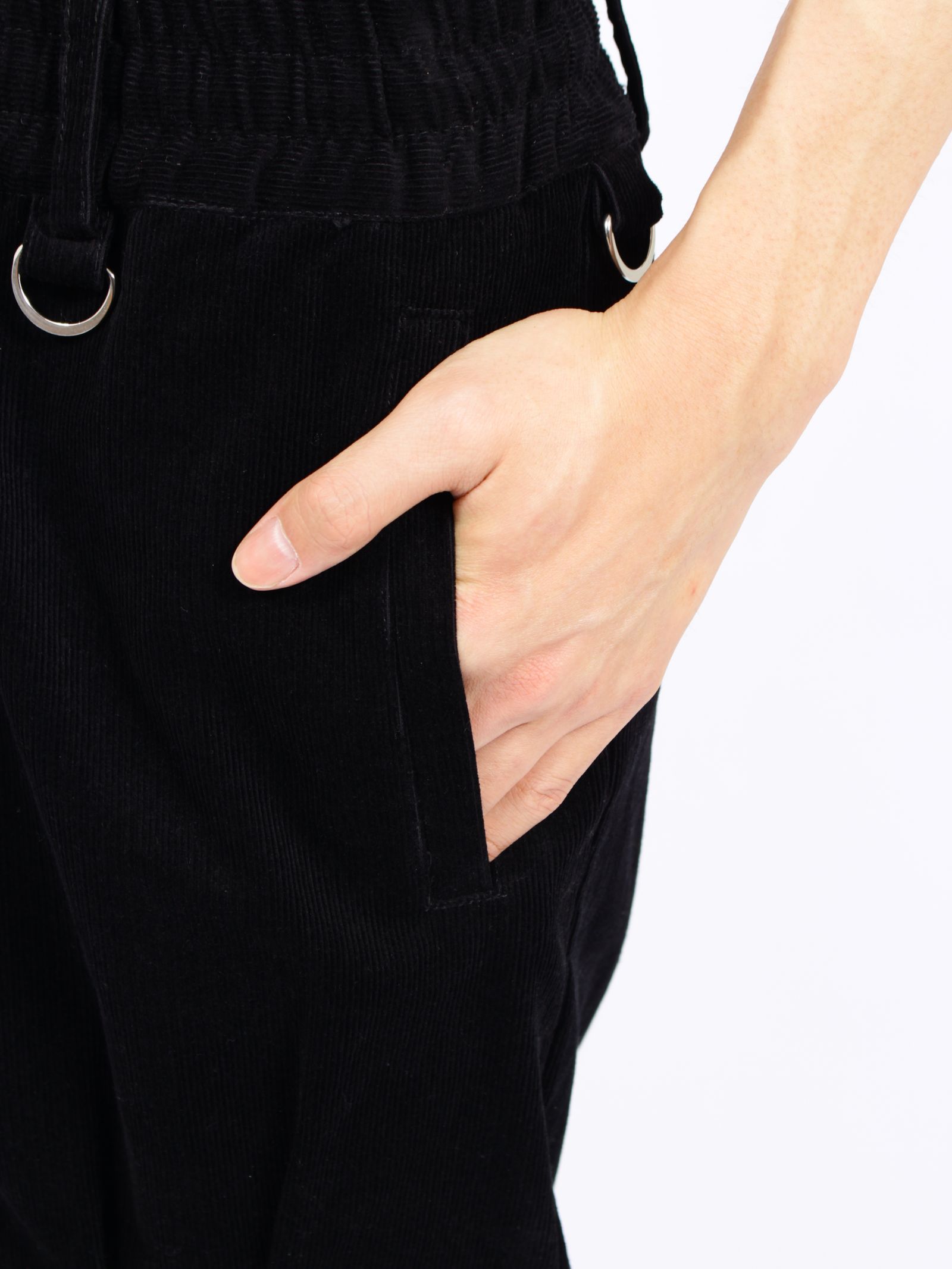 【26AW】コットン コーデュロイ ボンデージ イージー トラウザーズ パンツ / COTTON CORDUROY BONDAGE EASY TROUSERS / ブラック