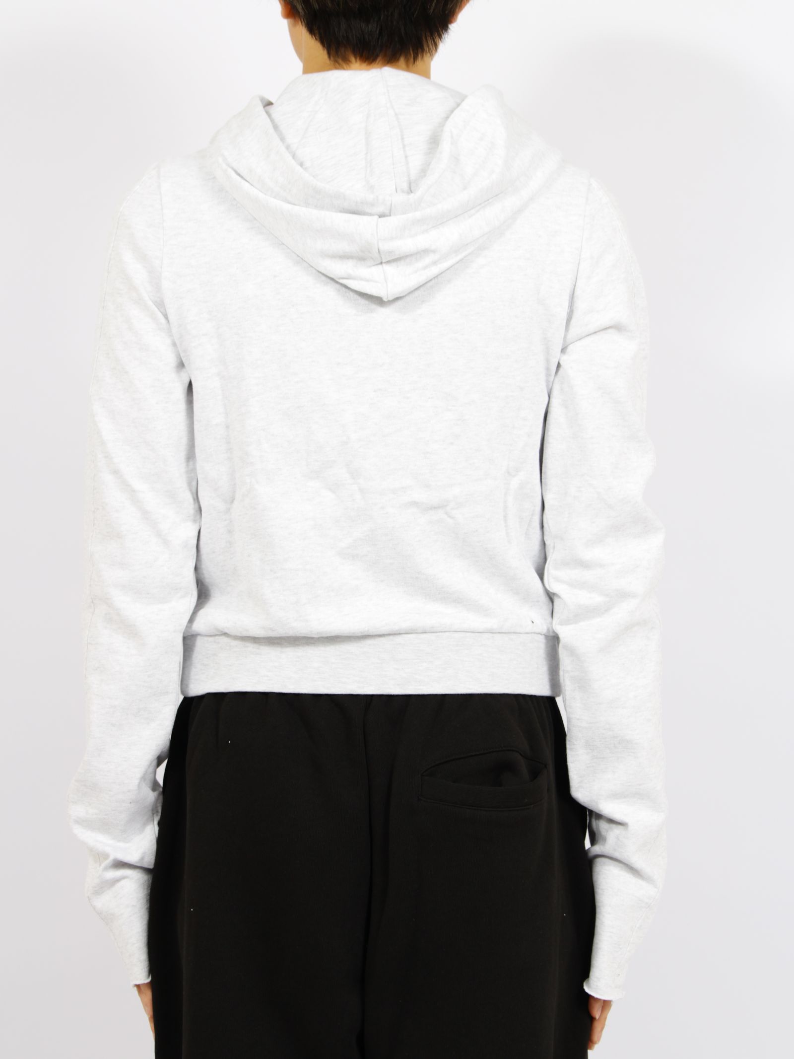 ライトウェイト クロップド ジップアップ フーディー パーカー / LIGHTWEIGHT CROPPED  ZIP UP / HEATHER GREY(グレー)