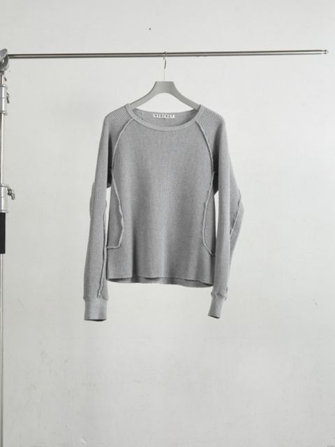 【26SS】 ワッフル サーマル ロングスリーブ 長袖 Tシャツ / WAFFLE THERMAL LONG SLEEVE T‑SHIRT / H.GREY (ヘザーグレー)