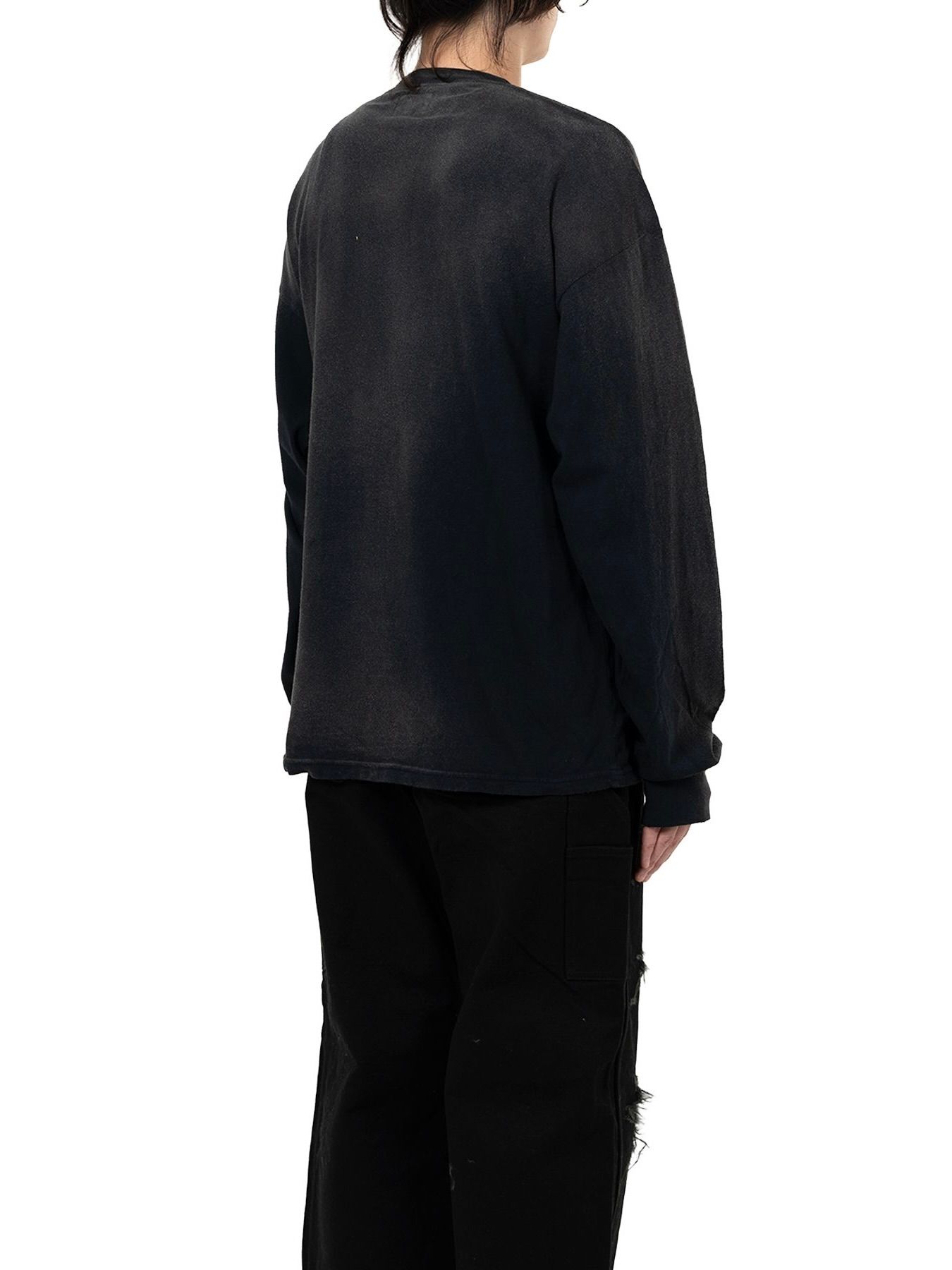 【25AW】カミヤ ロゴ ディストレスド ロング ポケット Tシャツ / "KAMIYA LOGO"DISTRESSED L/S POCKET TEE / ブラック