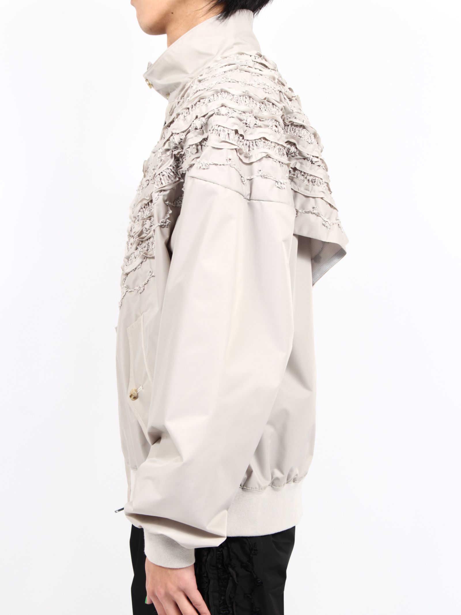 【25SS】シャーリング ドックイヤー ジャケット / SHIRRING DOG-EAR JACKET / ベージュ