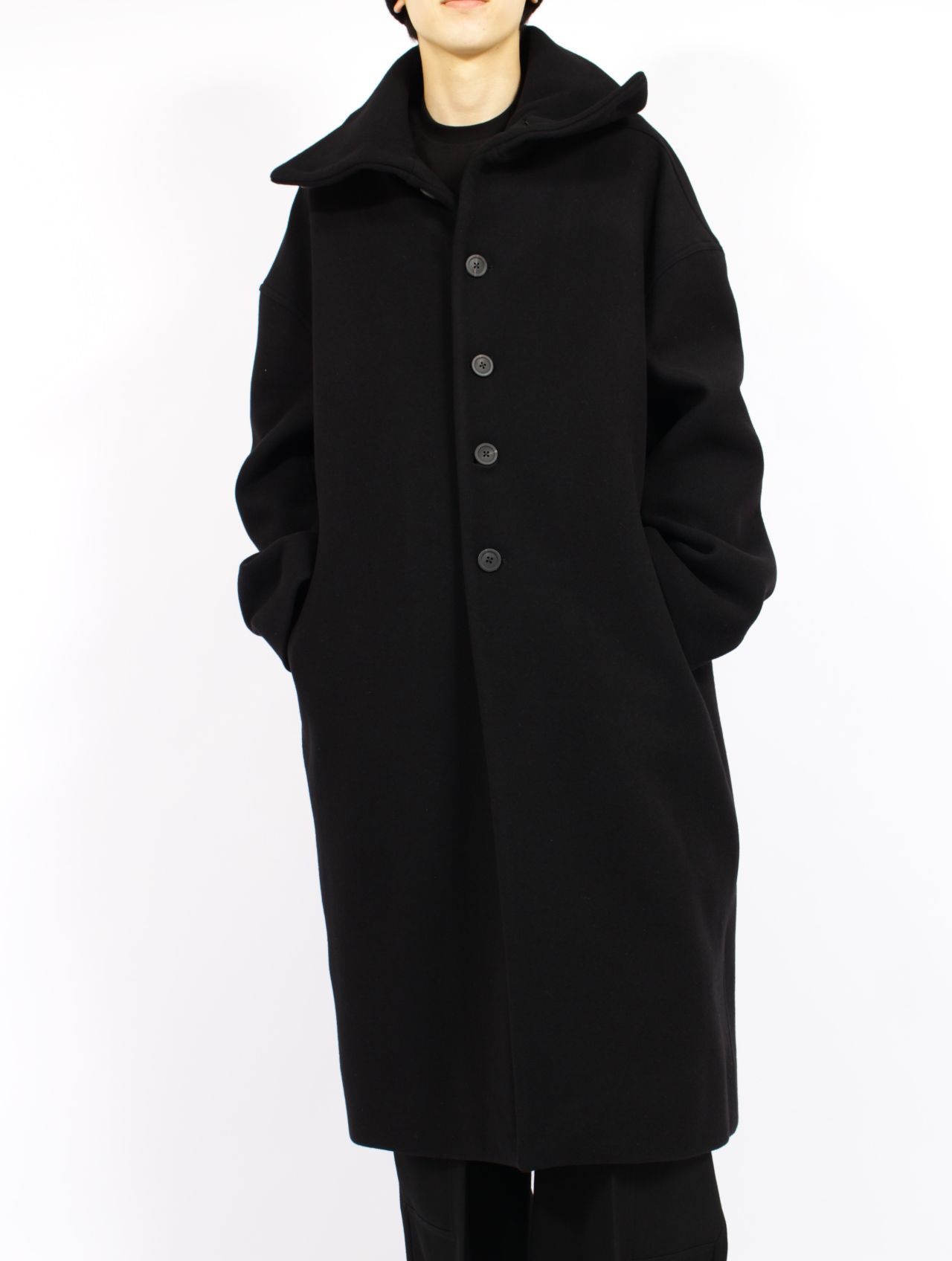 【25AW】ドラキュラカラー コート / DRACUCOLLAR COAT / ブラック