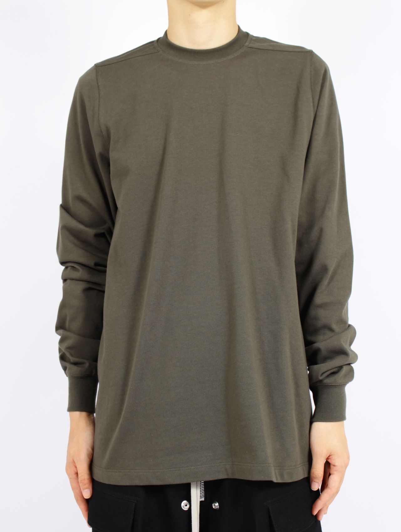 【25AW】リブ クルーネック 長袖スウェット シャツ / SHORT CREWNECK LS / ボスコ(カーキ)