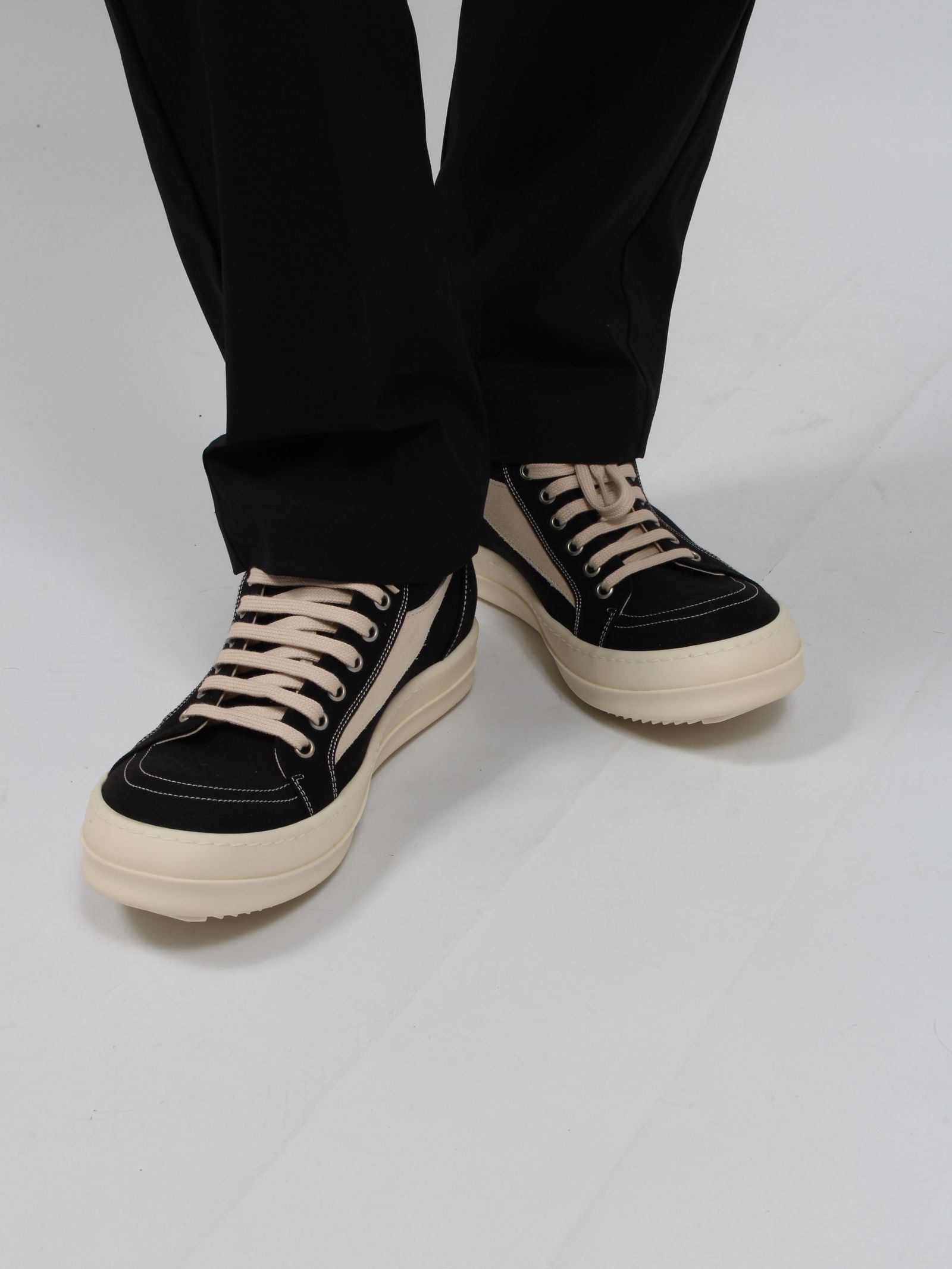 Rick Owens★ハイヴィンテージ BLK/WHT スエード スニーカー 