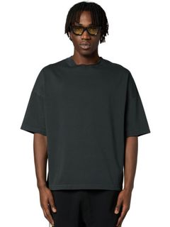 【25AW】定番 カーブロゴ ルーズ カラー 半袖 Tシャツ / CURVED LOGO LOOSE COLLAR TEE / ヴィンテージ ブラック