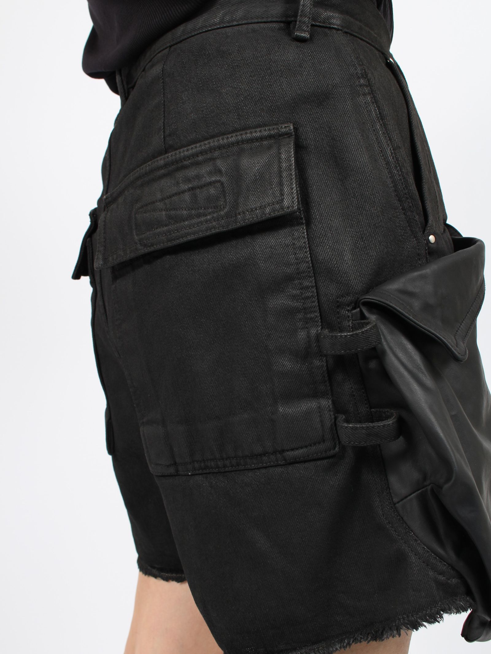 RICK OWENS - 【24SS】ステファン カーゴ レザー切替 デニム