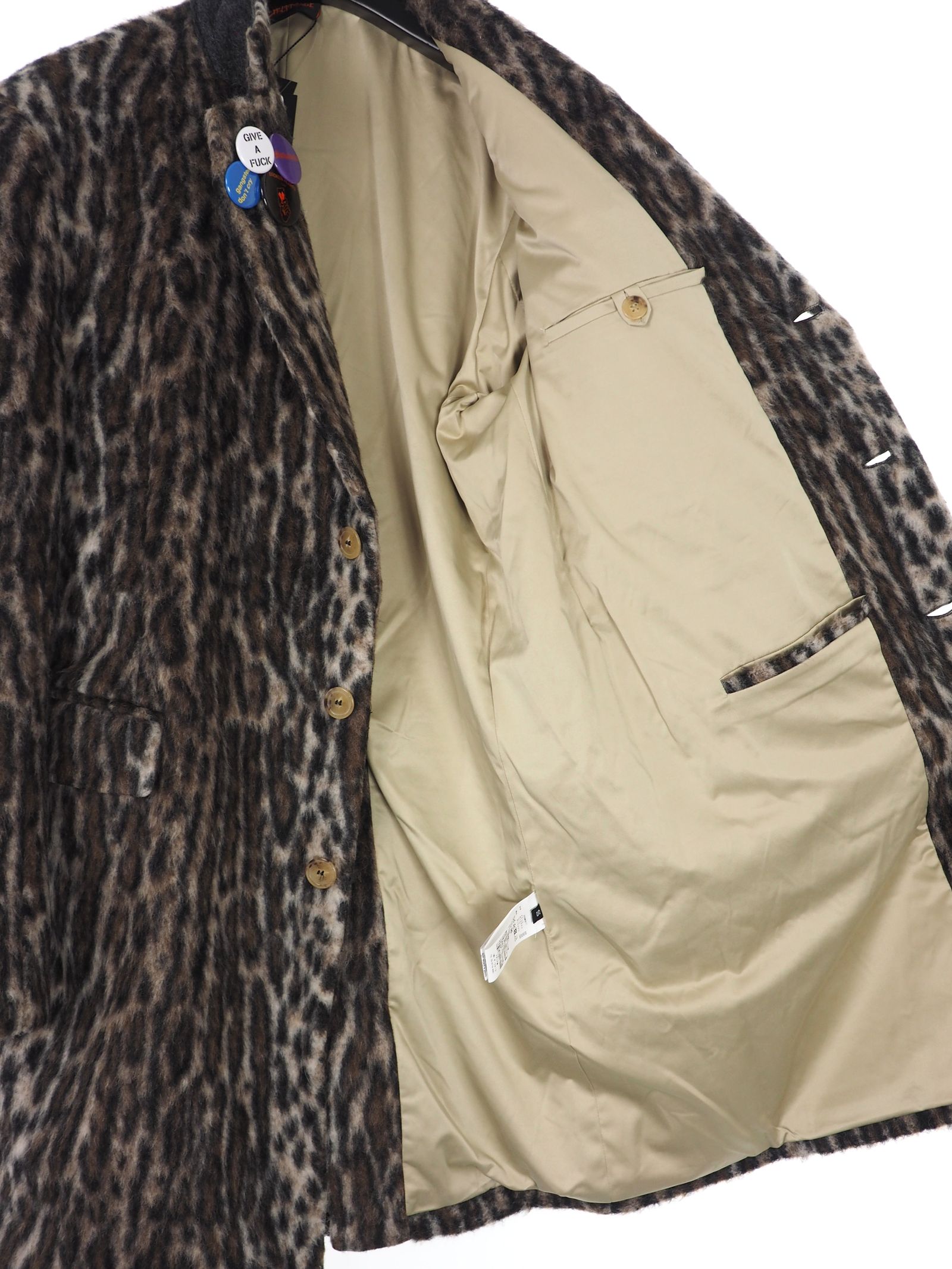 【20AW】缶バッチ付き レオパード オーバーサイズ ファーコート / LEOPARD COAT / レオパード