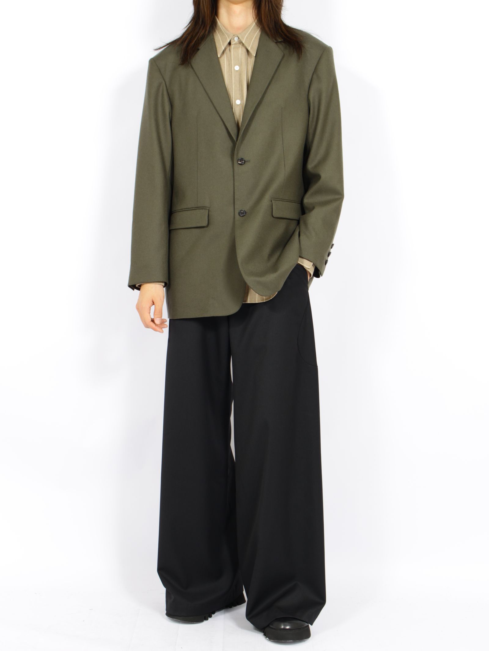 【26AW】 ウール テーラード ジャケット / WOOL TAILORED JACKET / グリーン
