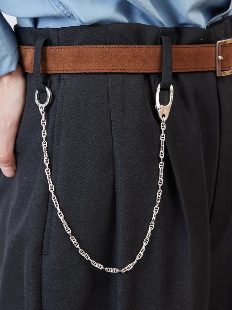 ダブル クラスプ ウィズ ソリッド アンカー リンク ウォレットチェーン / DOUBLE CLASP WITH SOLID ANCHOR LINK / シルバー