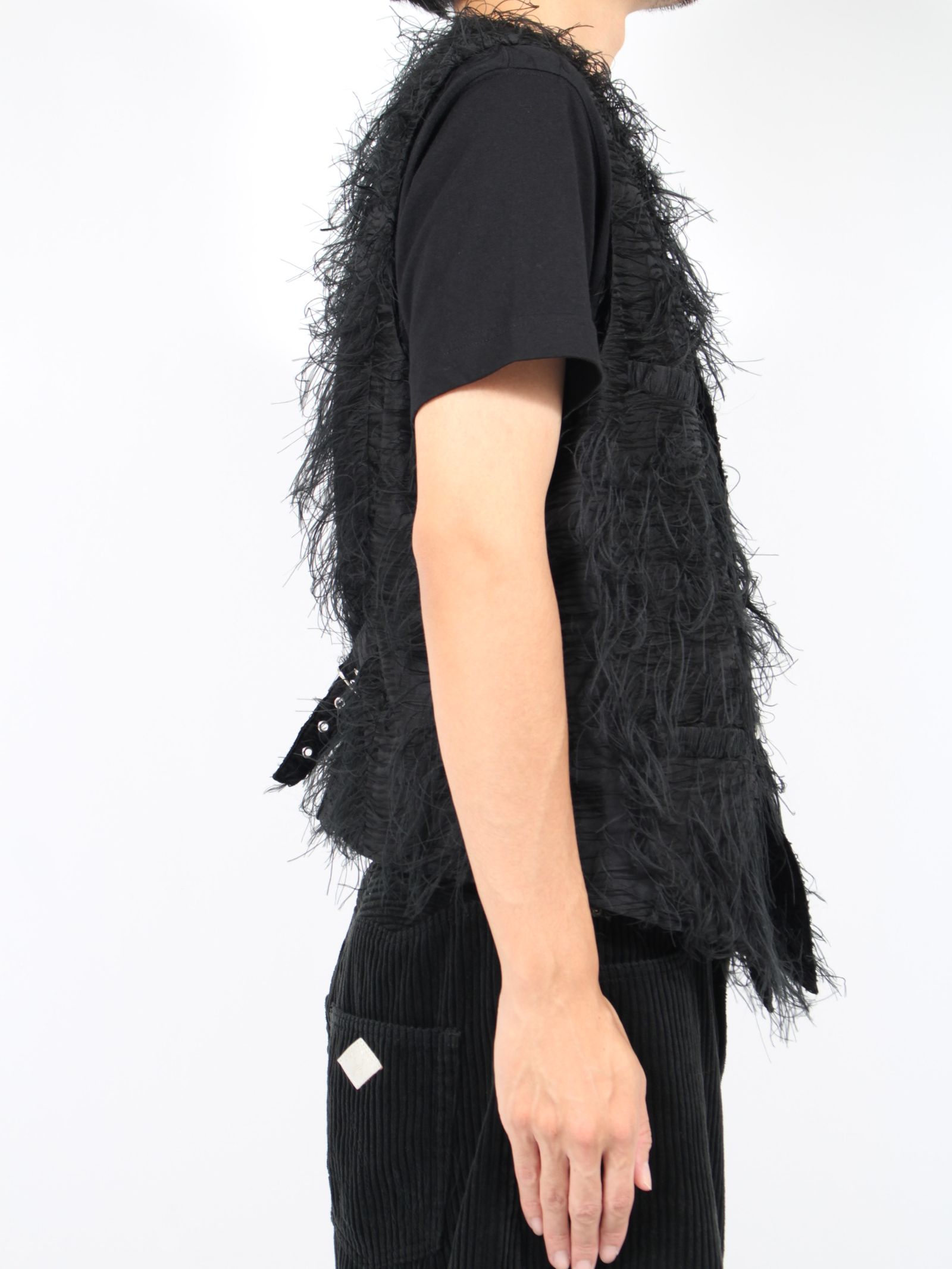 el conductorH - 【24AW】5ボタン フリンジ ベスト / 5BUTTONS FRINGE VEST / ブラック | STORY