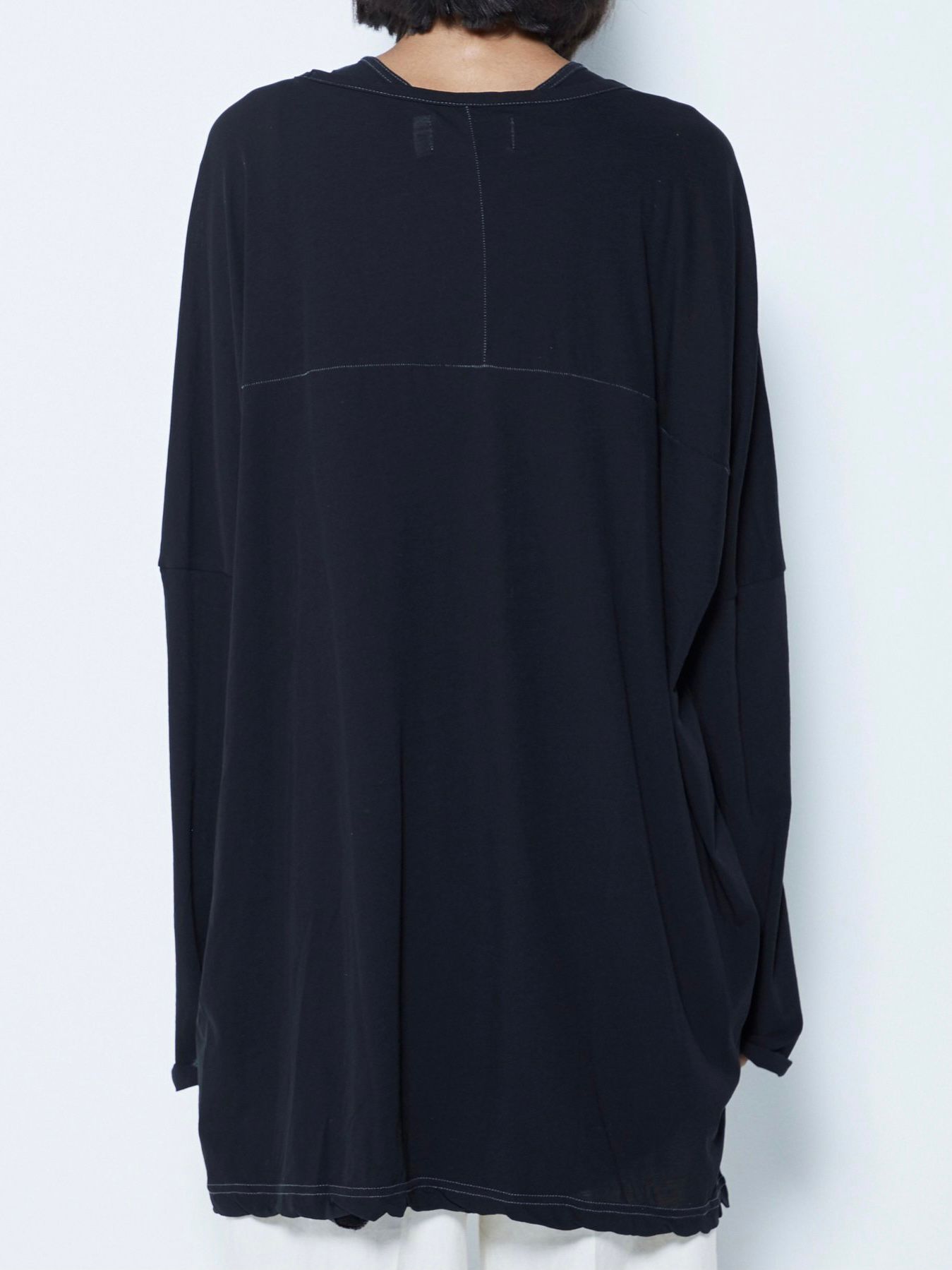ルーズシルエット カットオフ ドルマンカットソー / DOLMAN L/S / ブラック