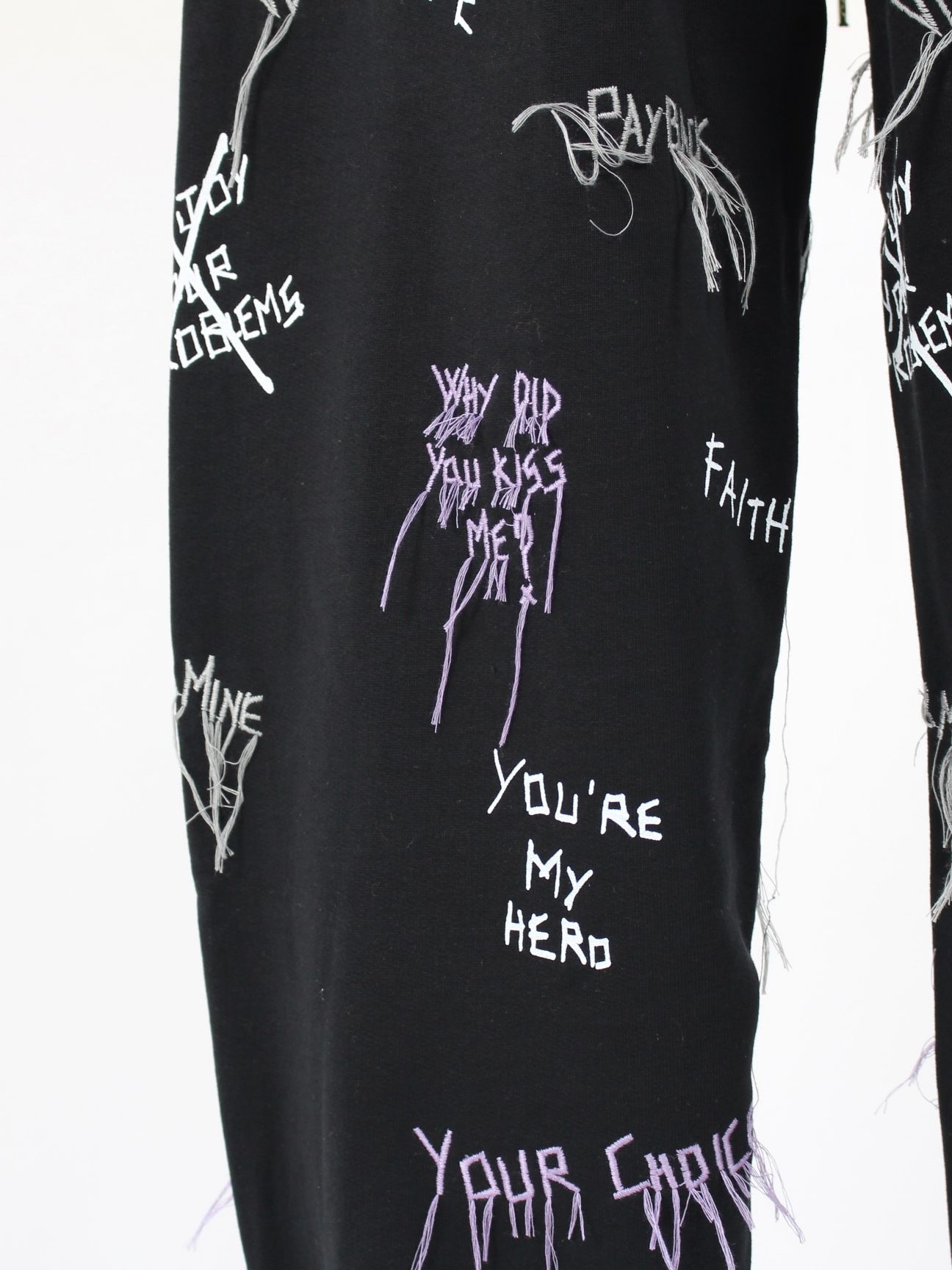 【21AW】総柄 刺繡プリントスウェットパンツ / NEW MANIFESTO JOGGER PANTS / ブラック × マルチ