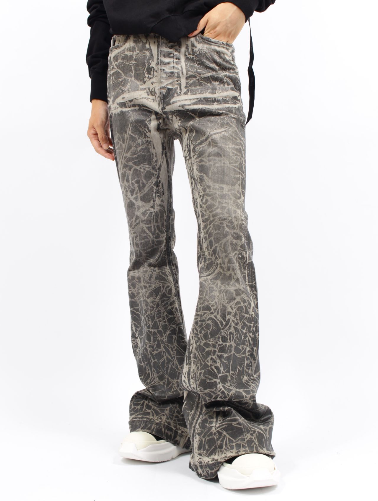 毒*様 Rick owens bolan bootcut ボランブーツカット Rick Owens Bolan ハイウエスト ブーツカットジーンズ