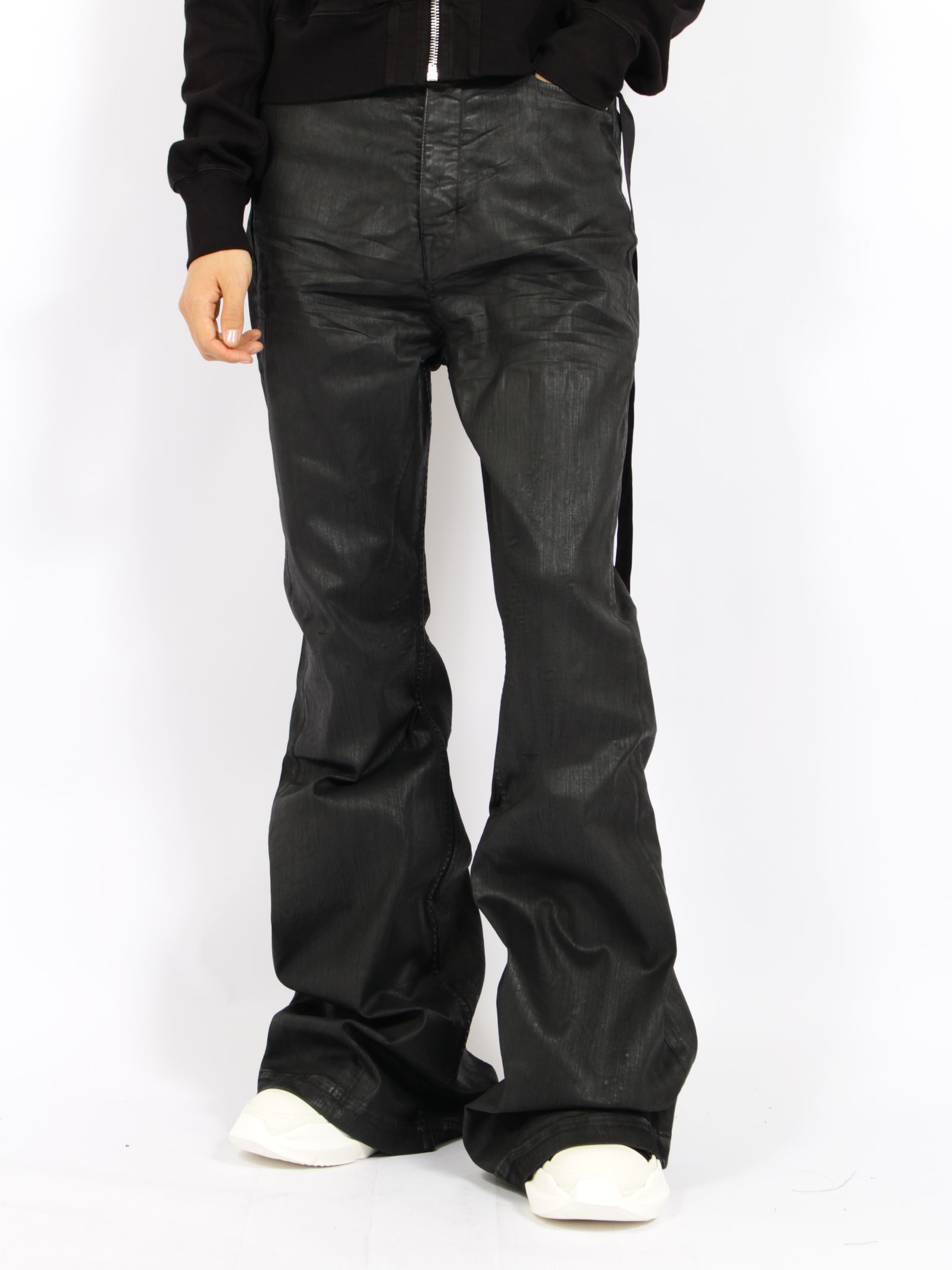 【26AW】ボラン ブーツカット コーティング加工 フレア デニム パンツ / BOLAN BOOTCUT / ブラック