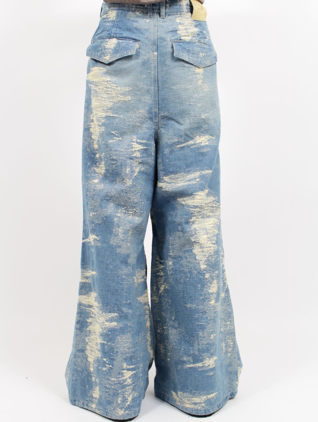 【25AW】デニム デザイン トラウザーズ ワイドパンツ / DESIGN TROUSERS / インディゴブリーチ