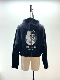 【26AW】オーディナリー ホーム オールド スタイル ジップ フーディ ウィズ プリンティング / ORDINARY HOME OLD STYLE ZIP HOODIE WITH PRINTING / ブラック
