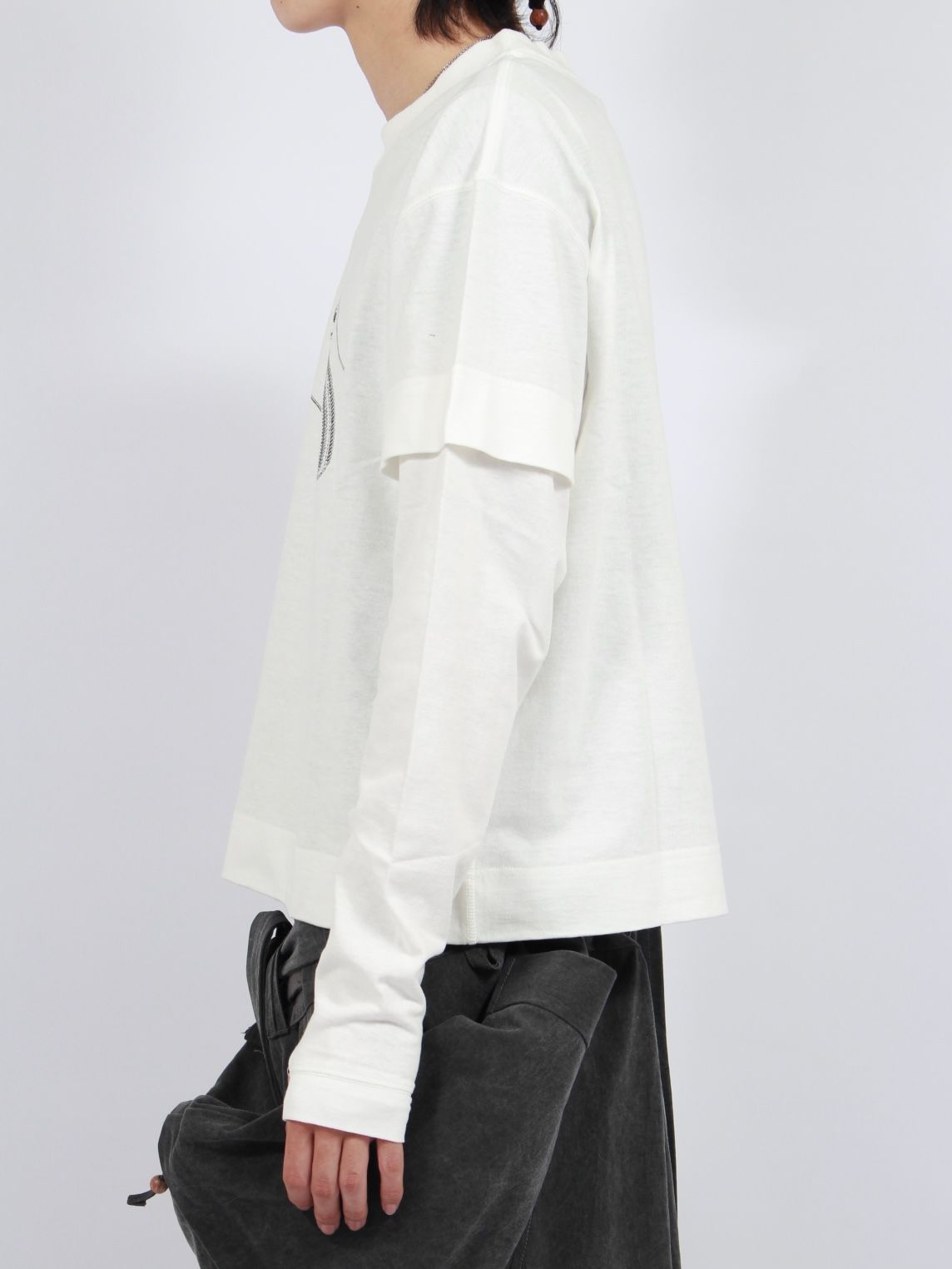 【25AW】25 ロングスリーブ Tシャツ / 25 LS TEE (×Jinjinneedle) / ホワイト