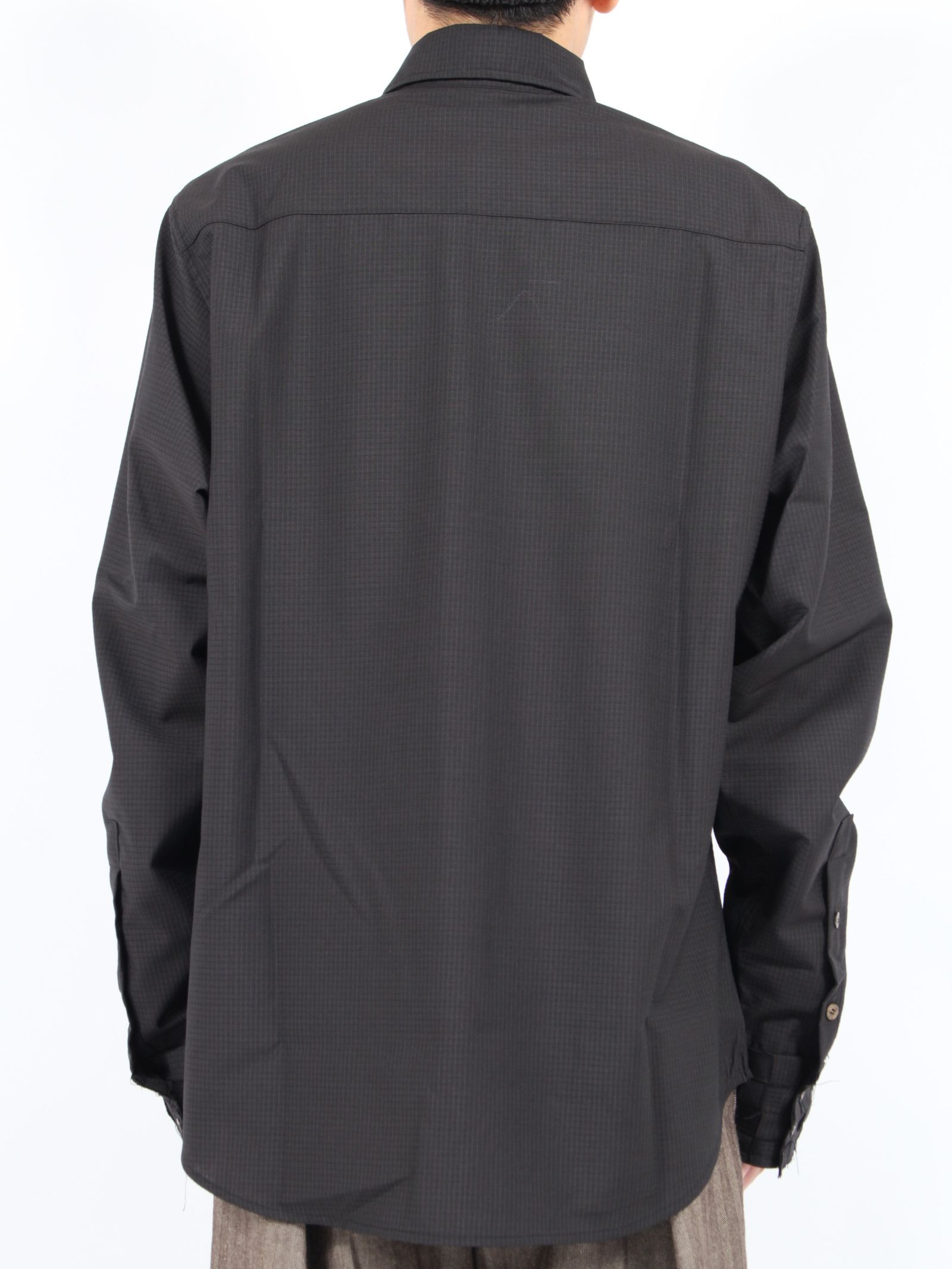 【24AW】デザインカフ オーバーサイズ シャツ / HAND WOVEN CUFF OVERSIZE SHIRT / ブラック
