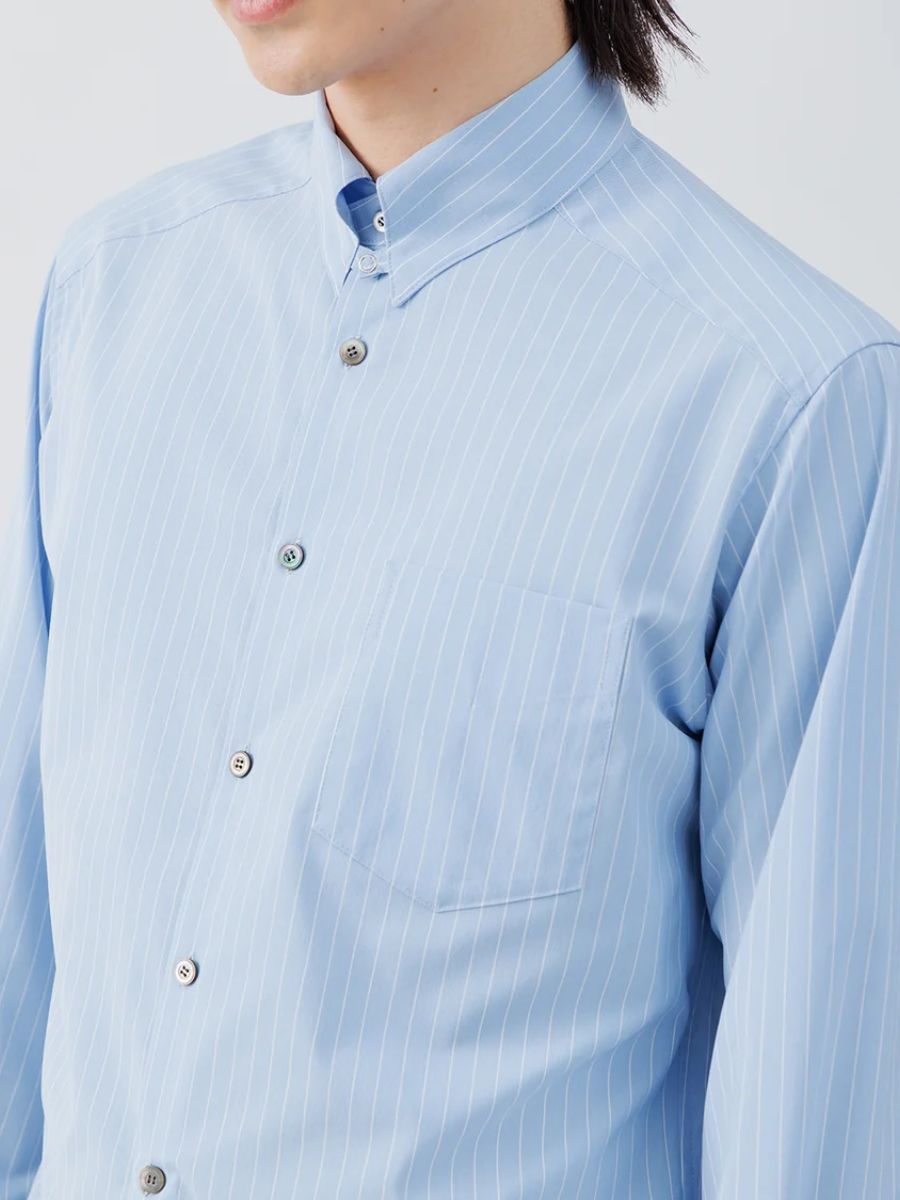 【26AW】 レギュラー フィット タブカラー シャツ ストライプ シャツ / REGULAR FIT TAB COLLAR SHIRT / SAX BLUE ST ( ブルー )