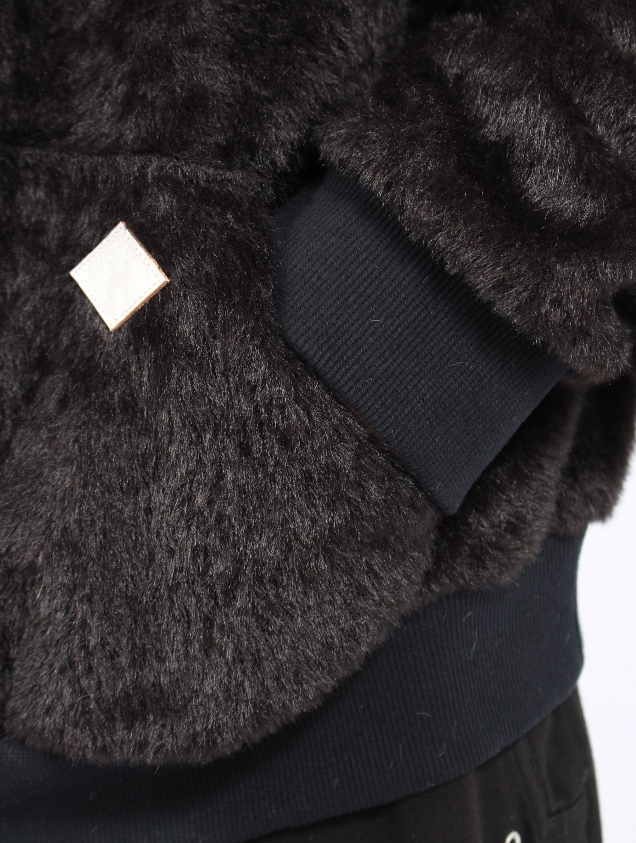 【25AW】テディベア フーデッド セーター シャギー ジップアップ パーカー / TEDDY BEAR HOODED SWEATER / ブラック