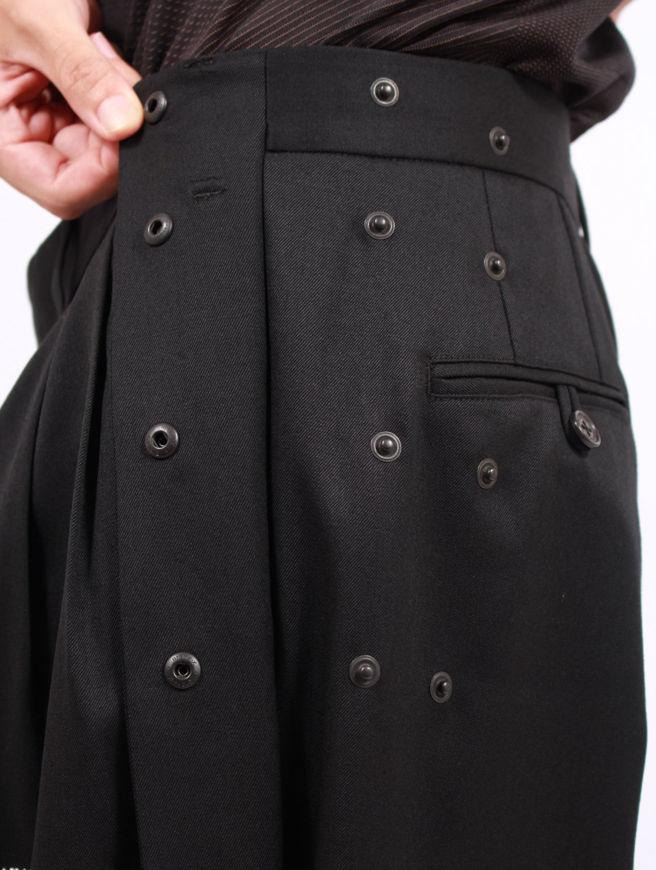 【25AW】タトゥー アジャスター ワイド パンツ / "TATTOO" ADJUSTER WIDE SLACKS / ブラック