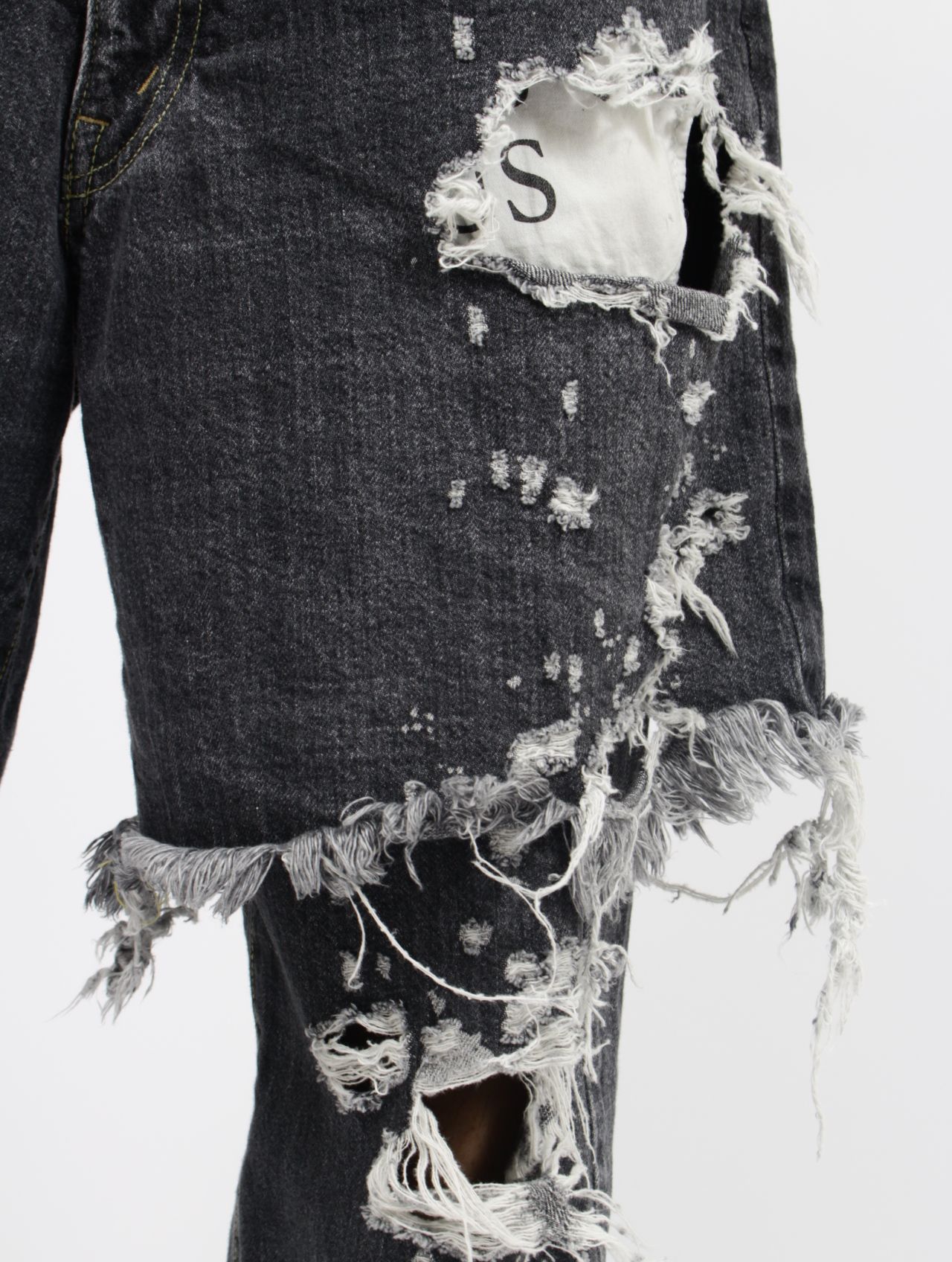 【25AW】リメイク レイヤー デニム パンツ / RE:LAYER 5P DENIM PANTS / ブラック