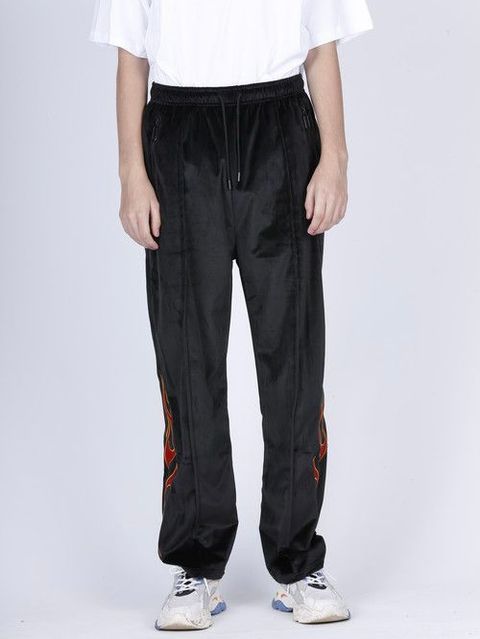 ベロア ヤンキー トラックパンツ YANKEE VELOUR TRACK PANTS / ブラック
