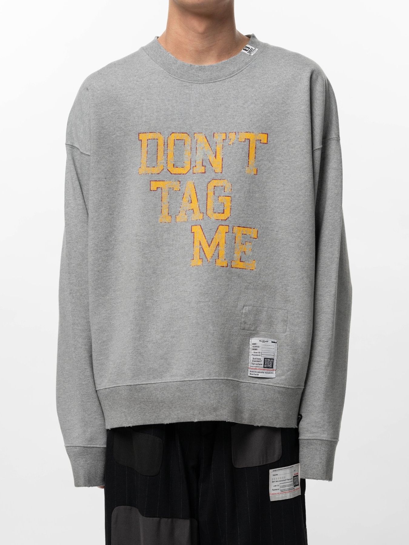 【26SS】ドント タグ ミー プリント スウェットシャツ 長袖カットソー / DON'T TAG ME PRINTED PULLOVER / グレー