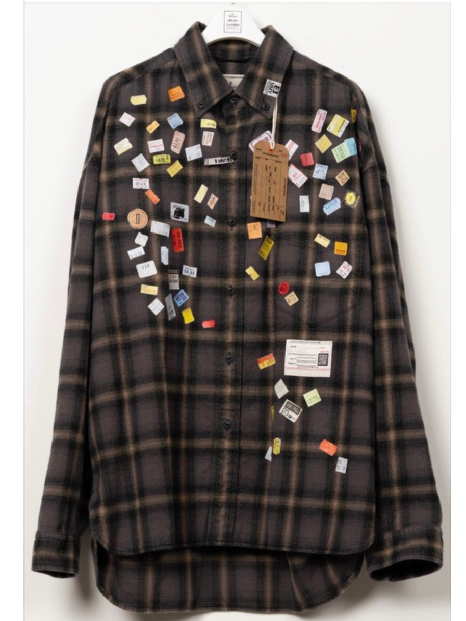 【26AW】プライス ステッカー チェック シャツ / PRICE STICKER CHECK SH / ブラウン