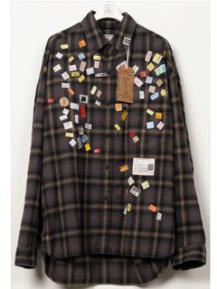 【26AW】プライス ステッカー チェック シャツ / PRICE STICKER CHECK SH / ブラウン