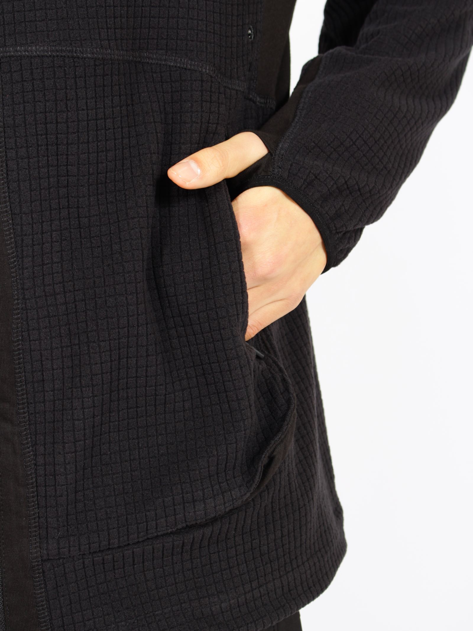 【26AW】グリッド フーディ ジップ アップ / GRID HOODIE ZIP-UP / ブラック