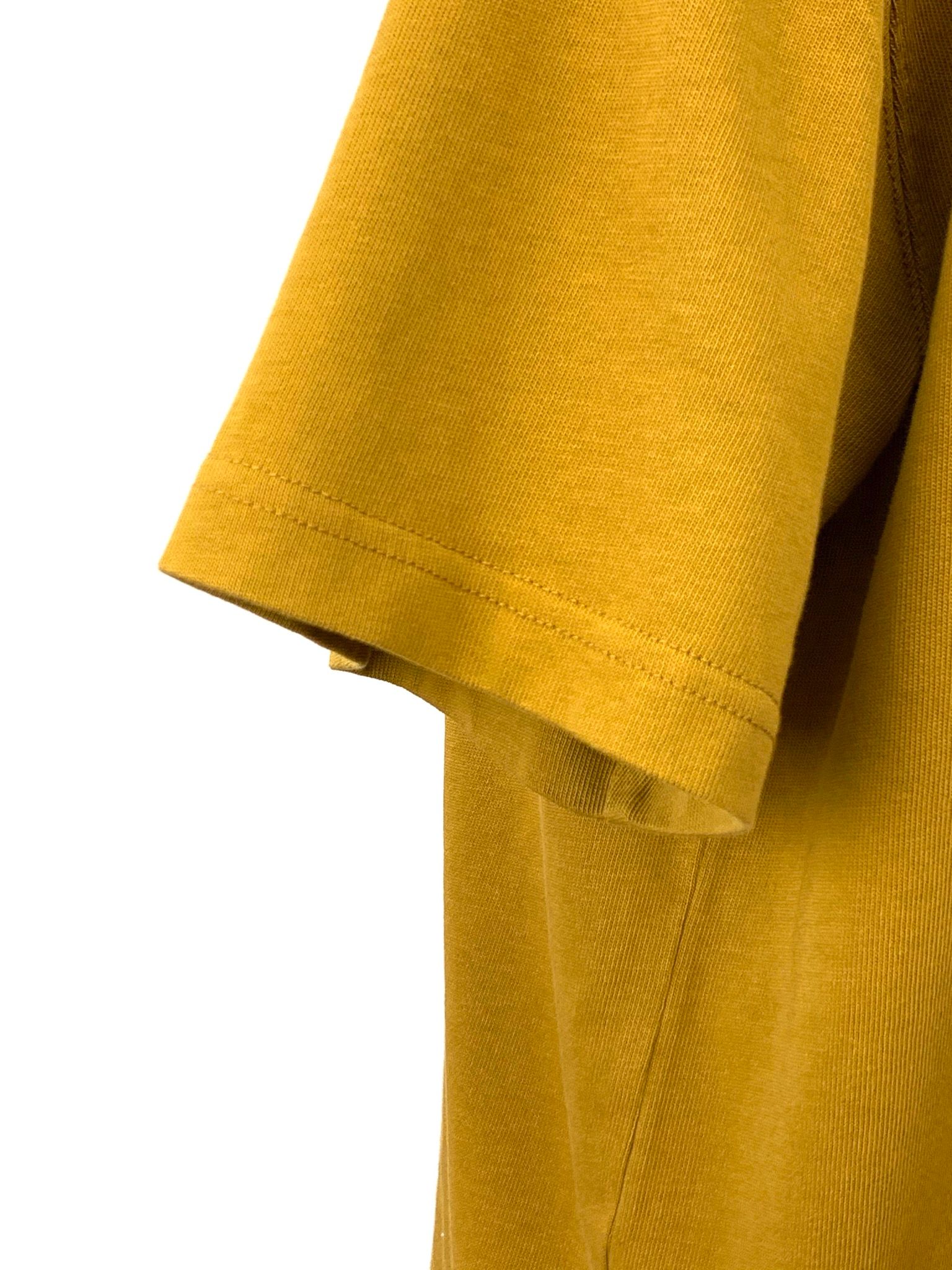 バックペイント ジャージTシャツ / COTTON SINGLE JERSEY SAFFRON EROSION T-SHIRT / サフラン × ブラウン